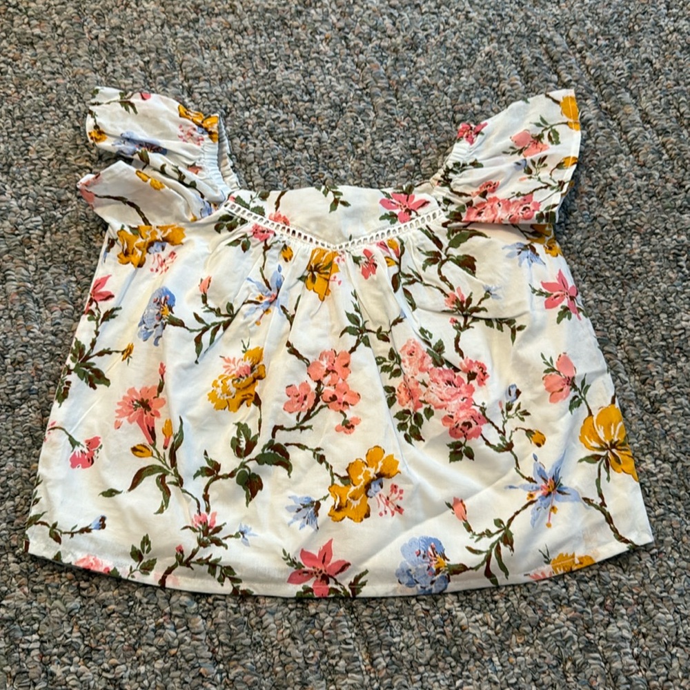 NWT Janie and Jack floral flutter sleeve top